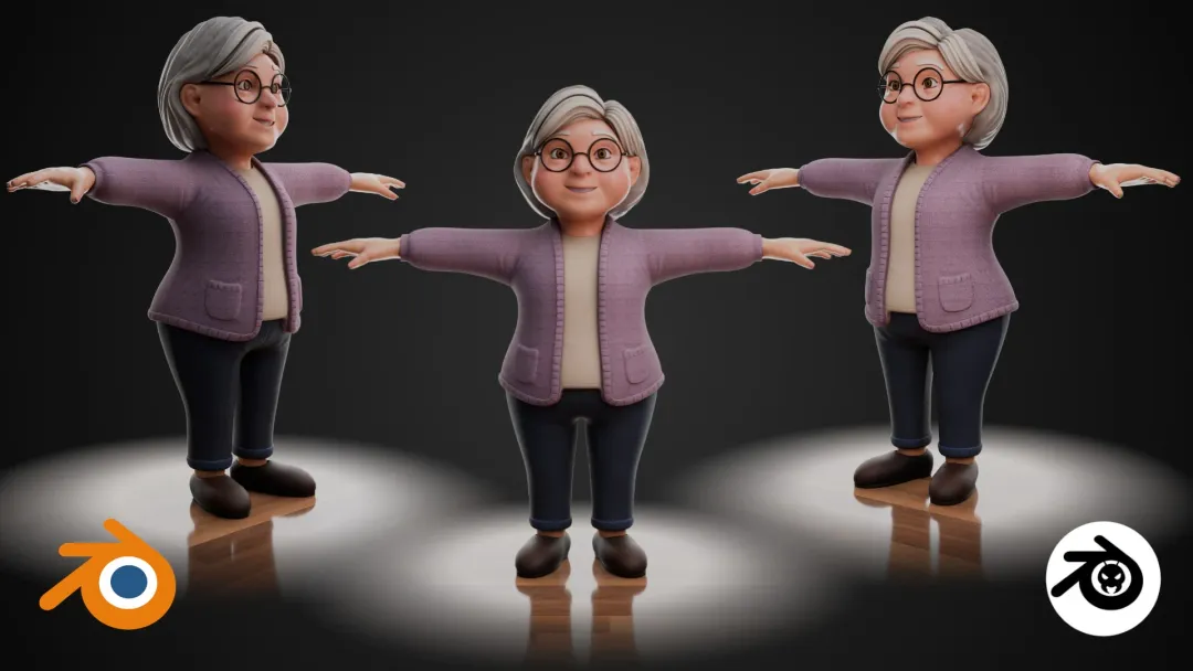 3D Stlized Old Women