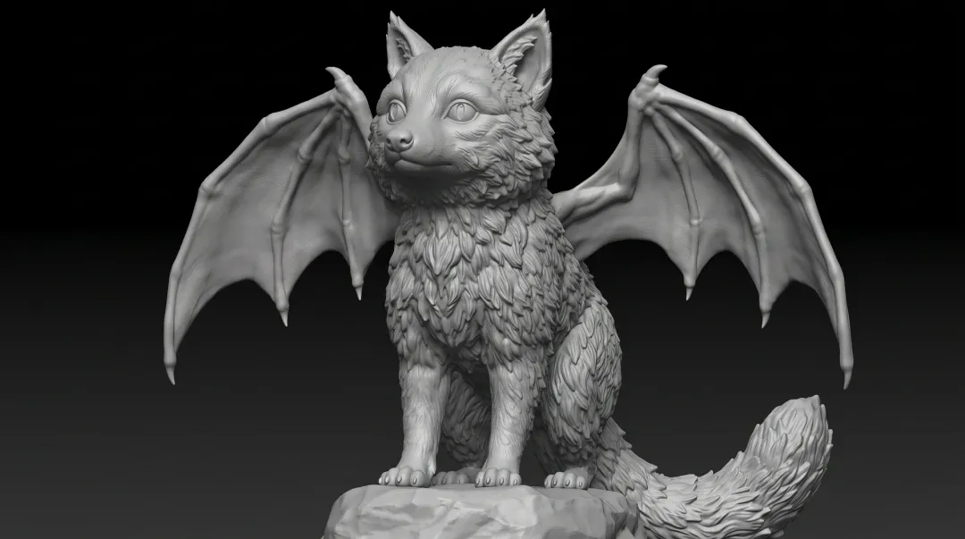 Feline-Bat Hybrid Creature Concept