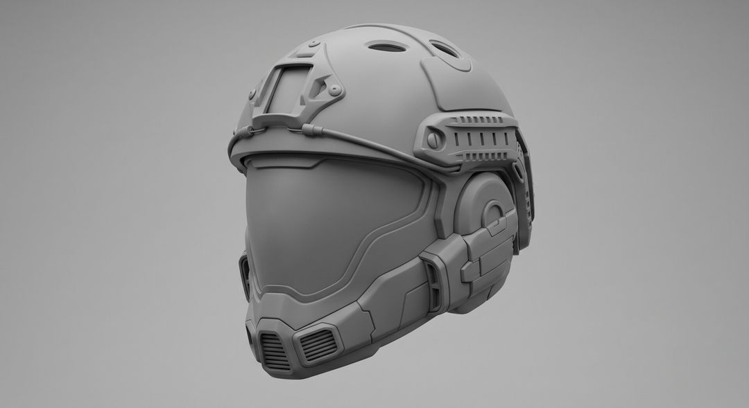 Sci-Fi Tactical Combat Helmet | Hard Surface 3D SculptMade with(AI)
