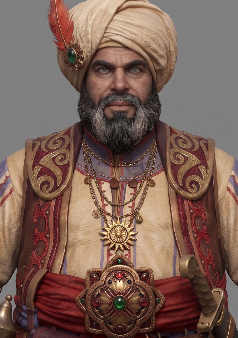The Opulent Guild Master | 3D Fantasy Character DesignMade with(AI)