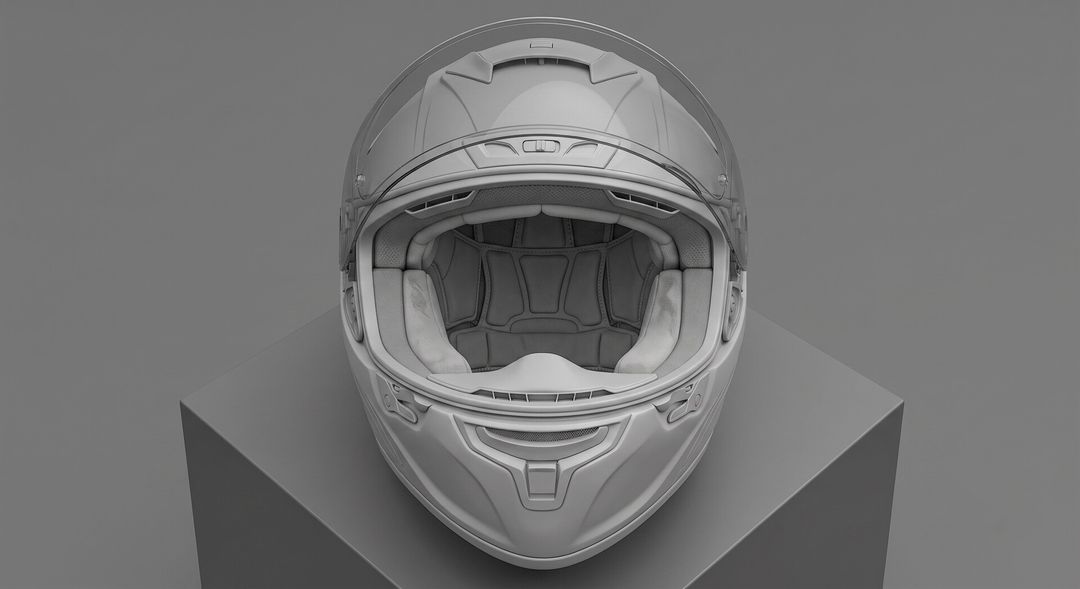 Motorcycle Helmet Clay Render | Hard Surface Modeling Made with(AI)