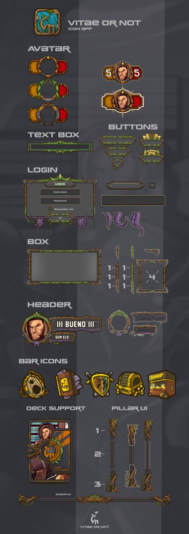 Vitae Or Not - Prototype UI and Logo for Cancelled Mobile Card Game