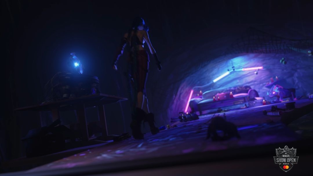 Environment asset work created for the Worlds 2021 opening music video trailer.