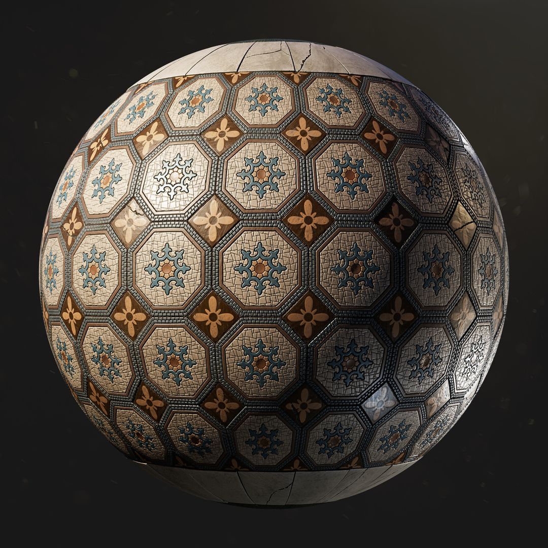 Mosaic tile floor texture - Substance Designer Material
