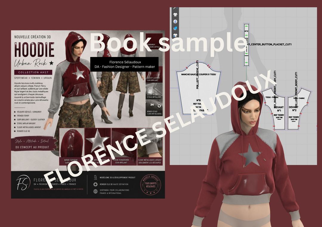 Women’s 3D Fashion Development – CLO 3D Hoodie & Tech Pack