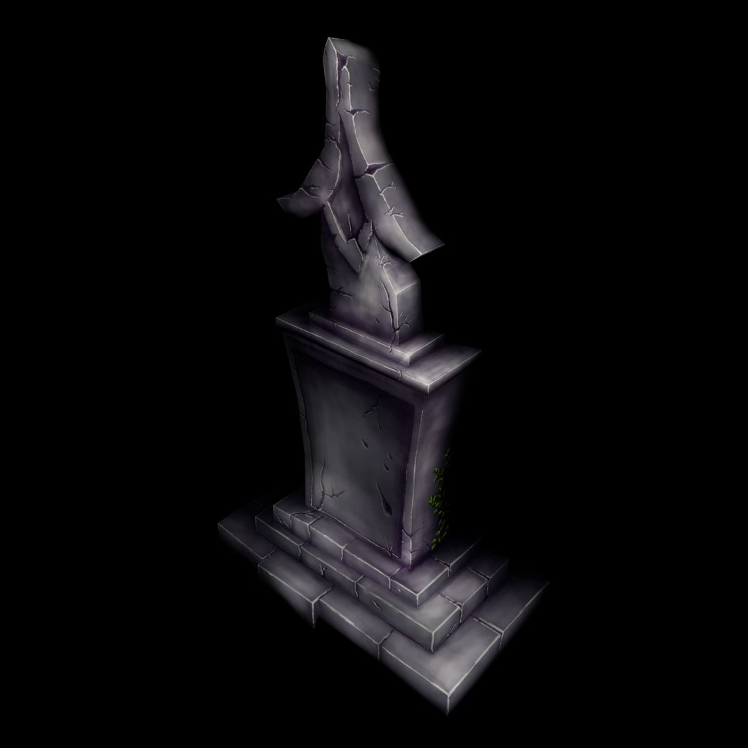 Hand-painted lowpoly gravestone