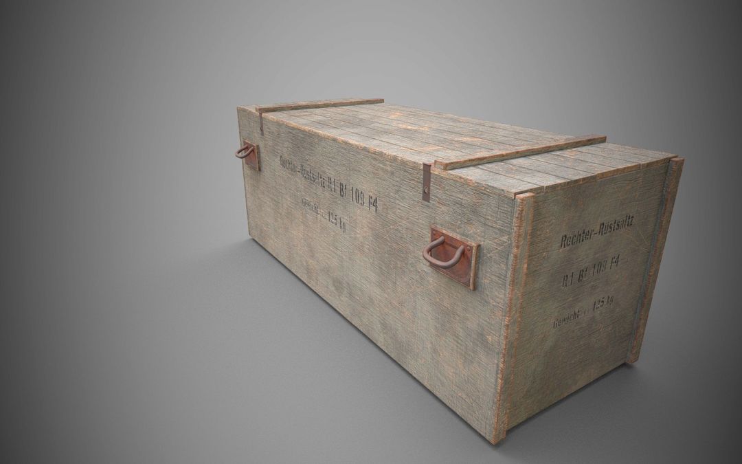 Lowpoly WWII crate game prop