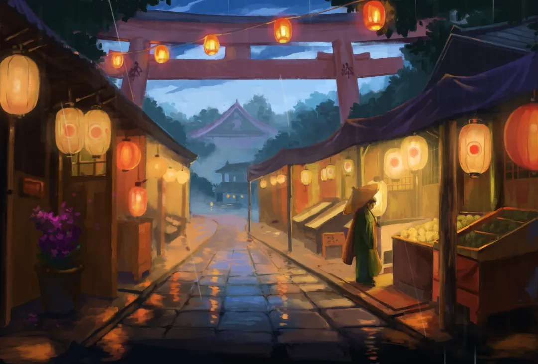 Rainy Japanese Market