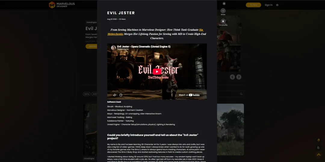 Marvelous Designer User Spotlight - Evil Jester