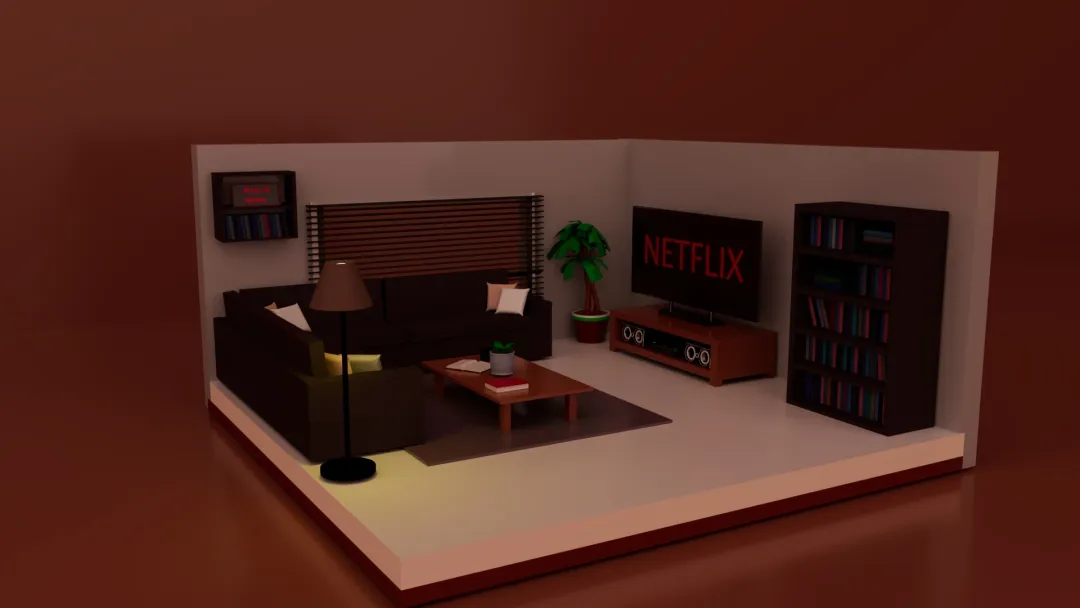 Cozy Lounge | Isometric Interior Diorama