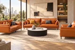 Modern Sofa Set 3D Model - Interior Visualization