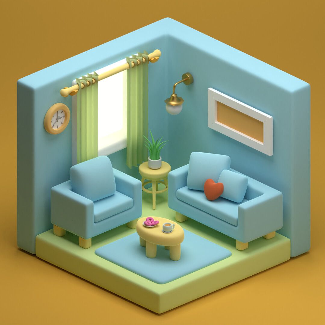 First 3D living room