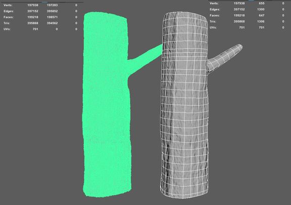 tree scultpting HighPoly LowPoly