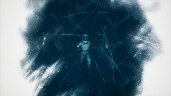 Astronaut in the frozen ocean