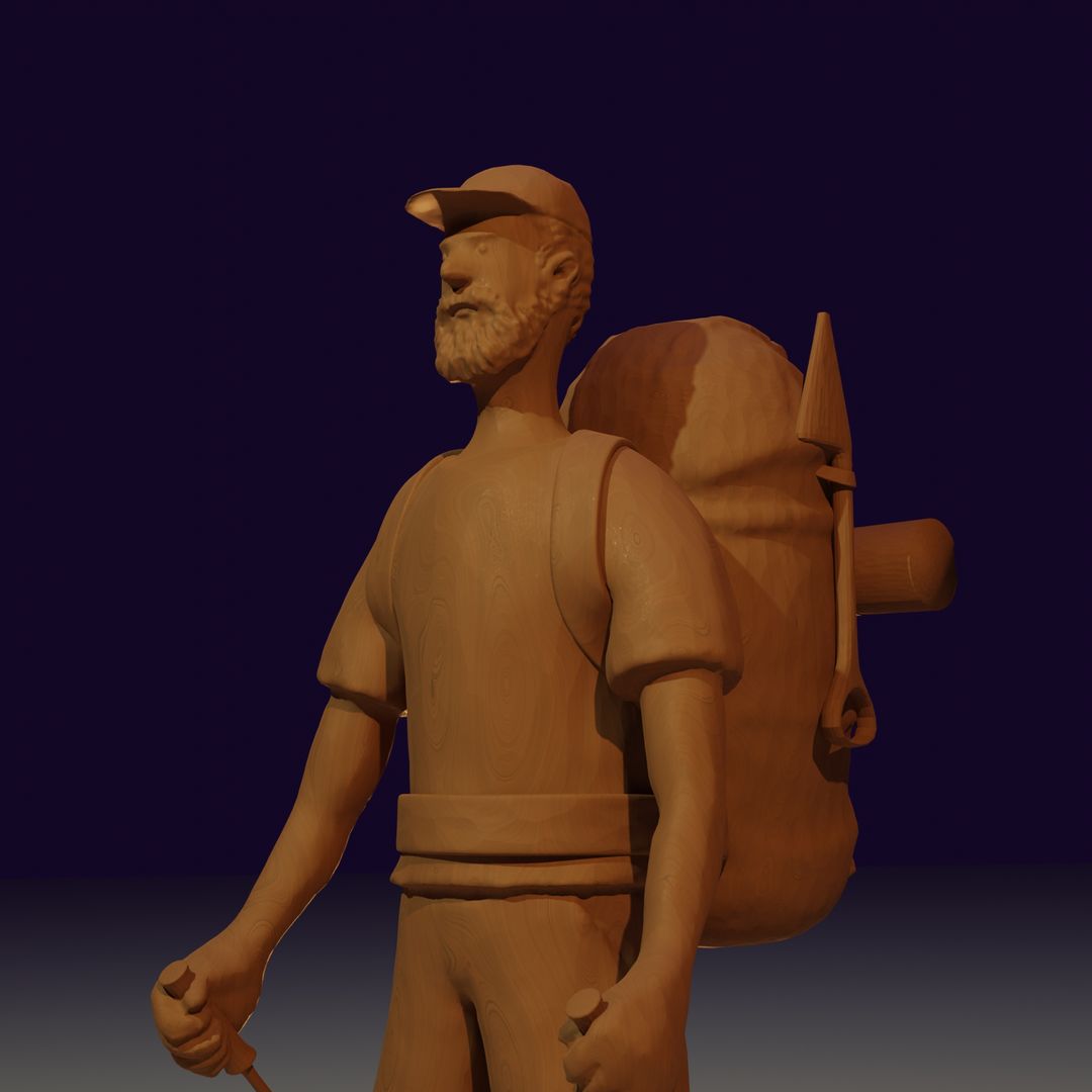 A Wooden skinned Hiker