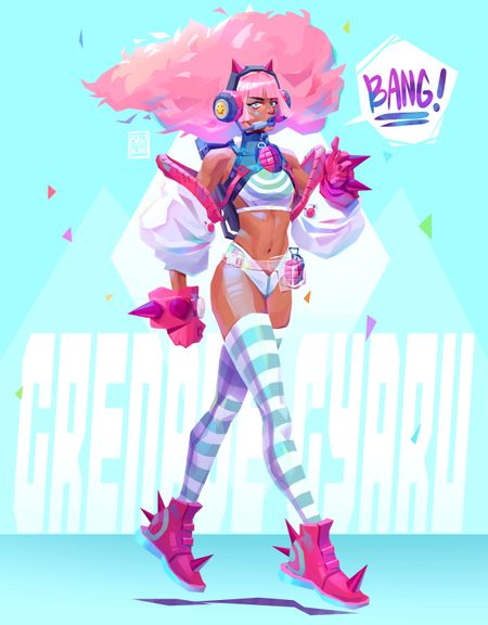 Grenade Girl | 2D Character Concept Art