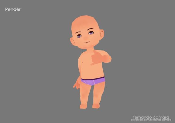 LowPoly Character Base Mesh Rigged for Games