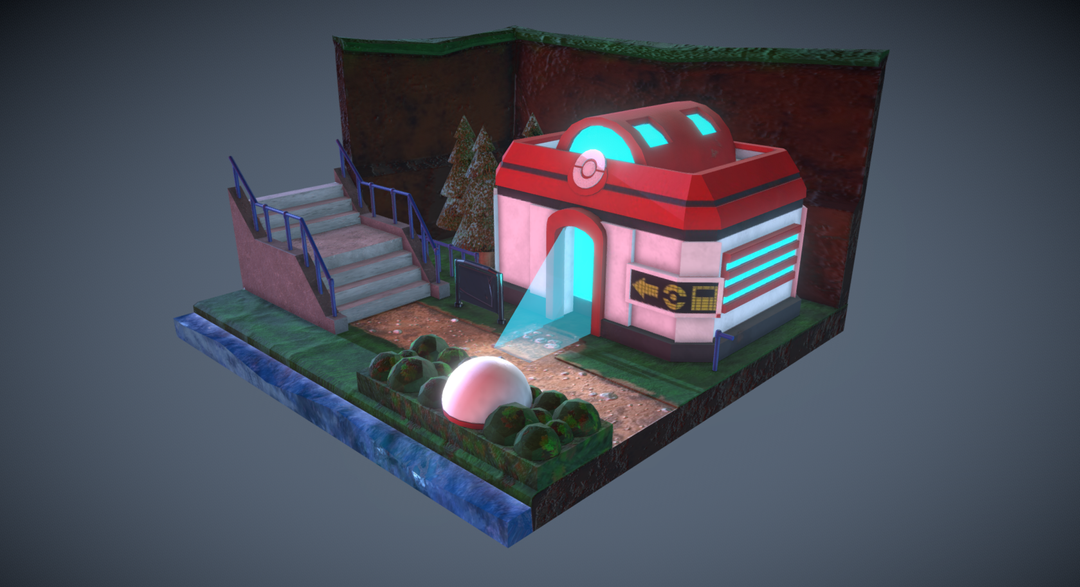 Pokemon Low Poly Diorama