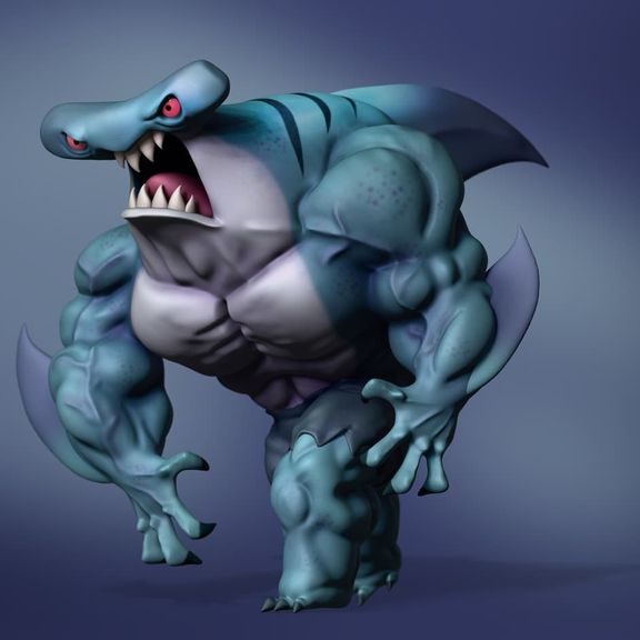 stylized shark