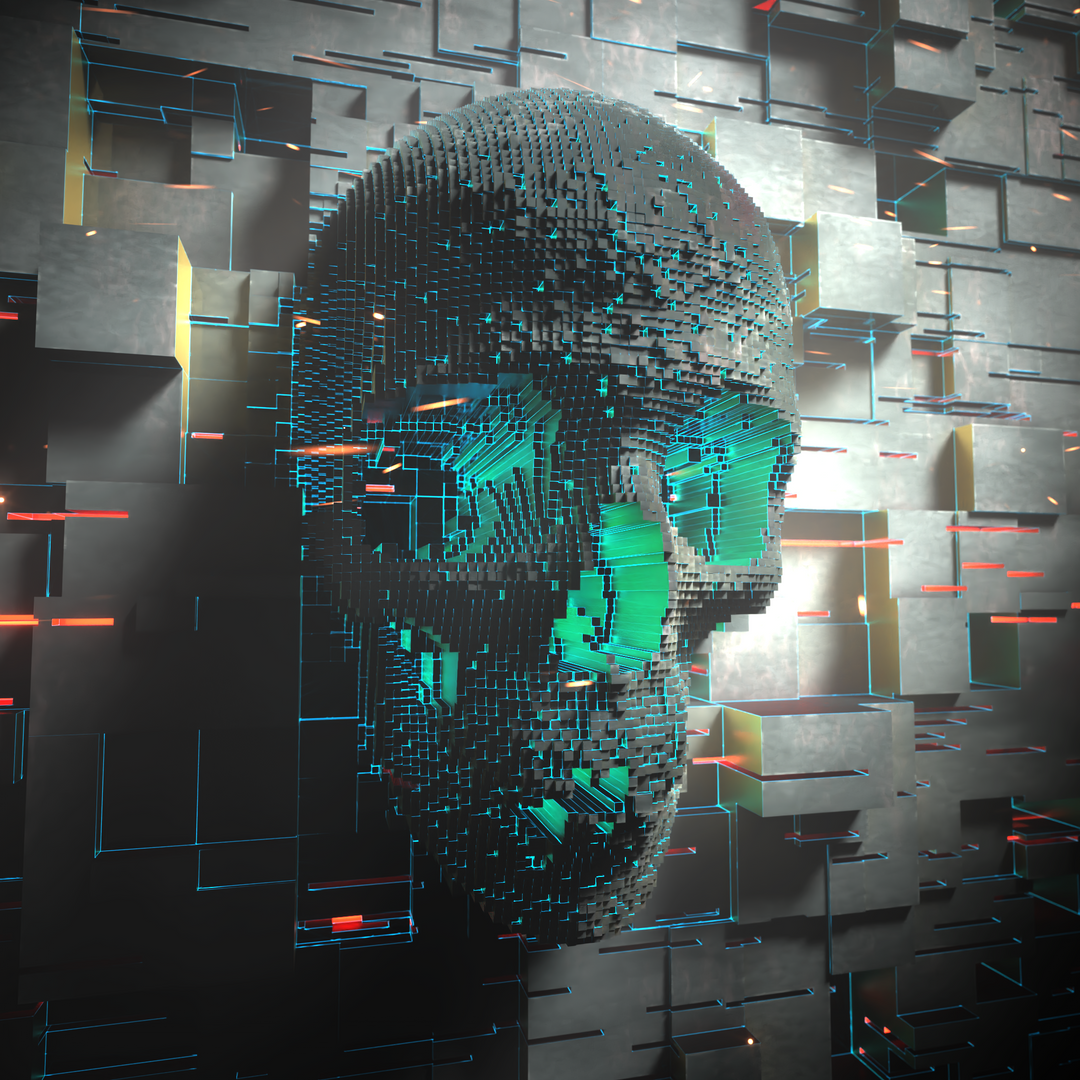 Scifi Block Skull