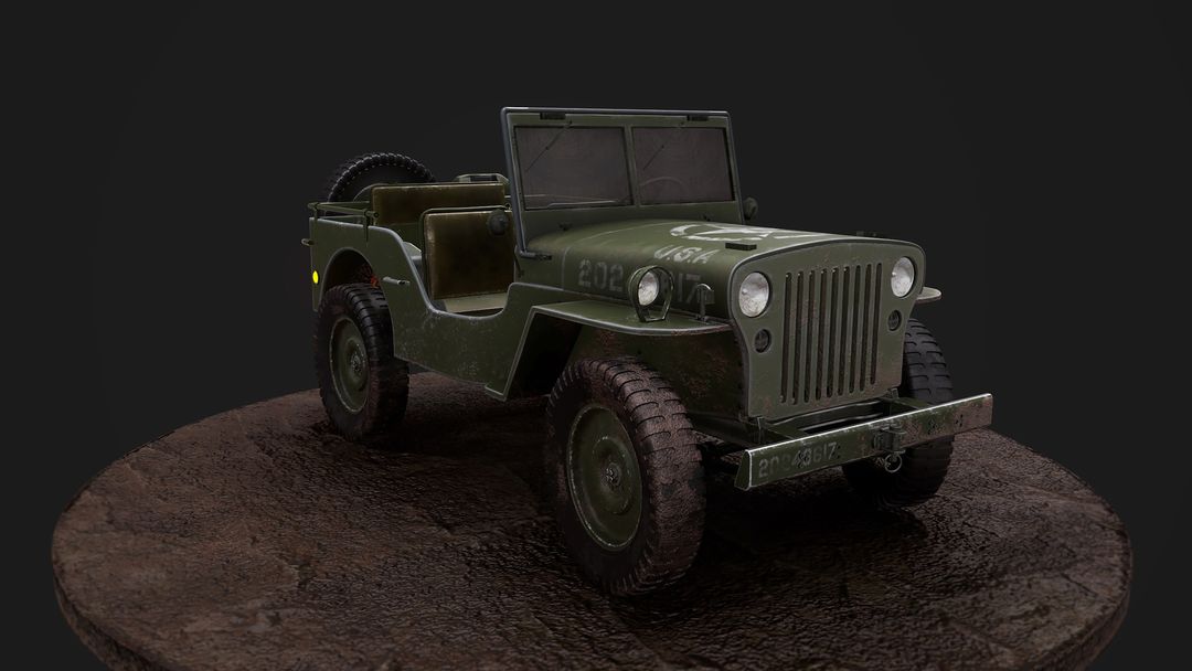 Jeep Willys 1945 RealTime Prop | 3D Game Vehicle Assets